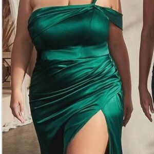 Emerald One-Shoulder Dress